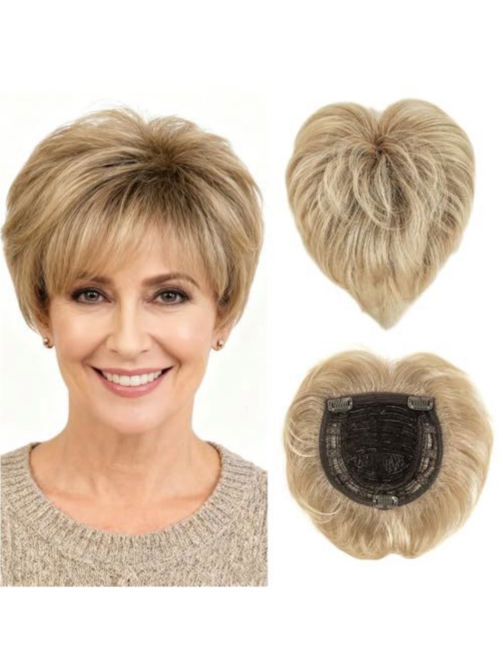 Short Clip-In Topper for Women in Light Blonde Mix